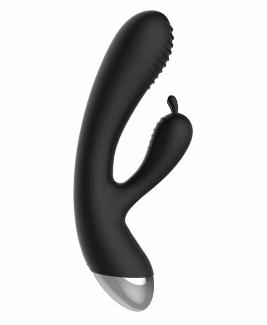 Чёрный вибратор E-Stimulation Rabbit Vibrator с электростимуляцией - 19 см. - Shots Media BV - купить с доставкой в Чебоксарах