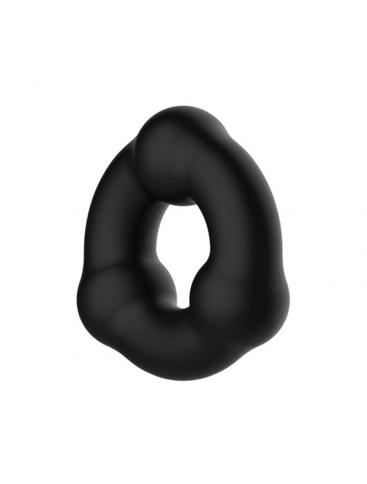 Черное эрекционное кольцо с 3 шариками - Baile - в Чебоксарах купить с доставкой