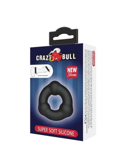 Черное эрекционное кольцо с 3 шариками - Baile - в Чебоксарах купить с доставкой