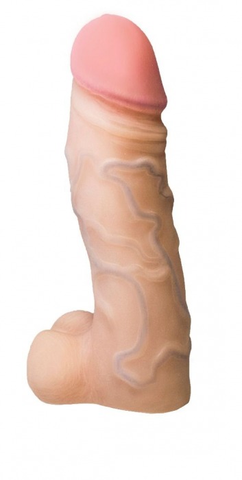 Реалистичная насадка с мошонкой REAL Standard - 15,5 см. - LOVETOY (А-Полимер) - купить с доставкой в Чебоксарах