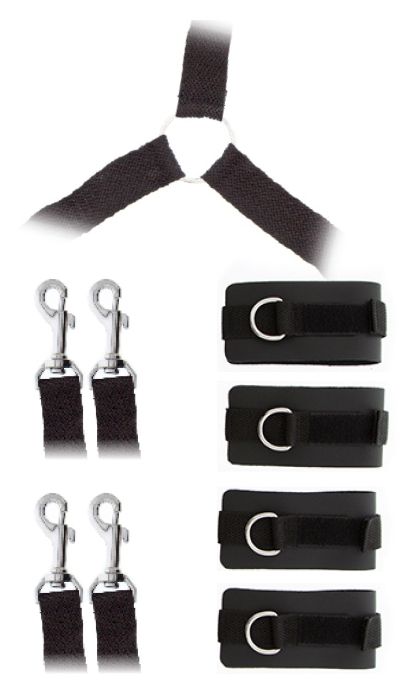 Комплект наручников и поножей LUXURIOUS BED RESTRAINT CUFF SET - Blush Novelties - купить с доставкой в Чебоксарах