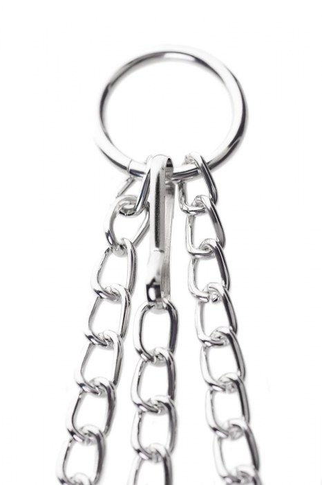 Серебристо-чёрные зажимы для сосков с кольцом для пениса TOYFA Metal - ToyFa - купить с доставкой в Чебоксарах