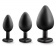 Набор черных анальных пробок с красным кристаллом-сердечком Bling Plugs Training Kit - Blush Novelties - купить с доставкой в Чебоксарах