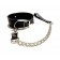 Черный ошейник с поводком из эко-кожи - БДСМ Арсенал - купить с доставкой в Чебоксарах