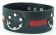 Чёрный кожаный ошейник с красной полосой и кольцами - БДСМ Арсенал - купить с доставкой в Чебоксарах Чёрный кожаный ошейник с красной полосой и кольцами - БДСМ Арсенал - купить с доставкой в Чебоксарах