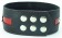 Чёрный кожаный ошейник с красной полосой и кольцами - БДСМ Арсенал - купить с доставкой в Чебоксарах Чёрный кожаный ошейник с красной полосой и кольцами - БДСМ Арсенал - купить с доставкой в Чебоксарах